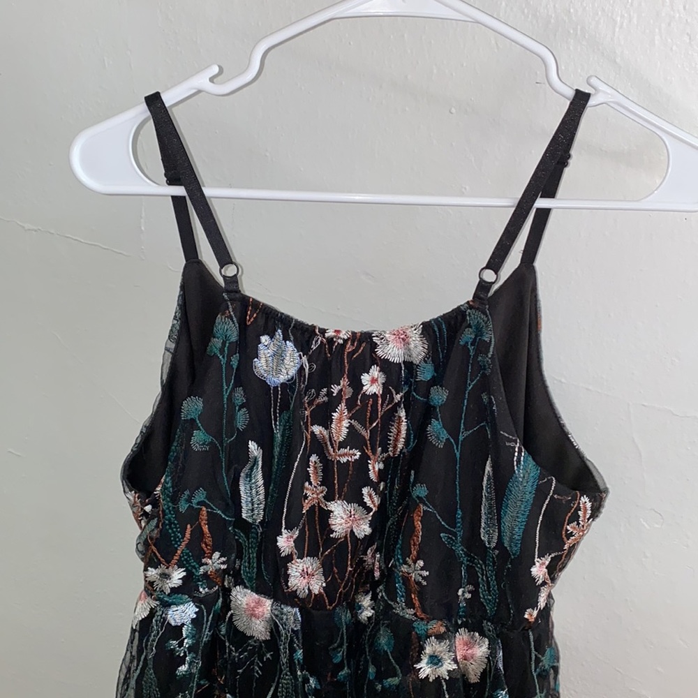 SHEIN Black Floral Embroidered Mini Dress - Picture 6 of 8